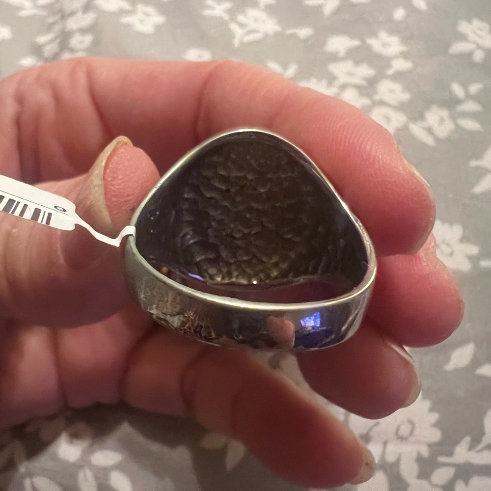 Masonic Inlay Turquoise Silver Tone Ring, Men’s Size 13.5, very good condition - Picture 5 of 9